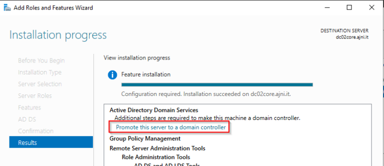 Add a second Server 2019 Core Domain Controller in the