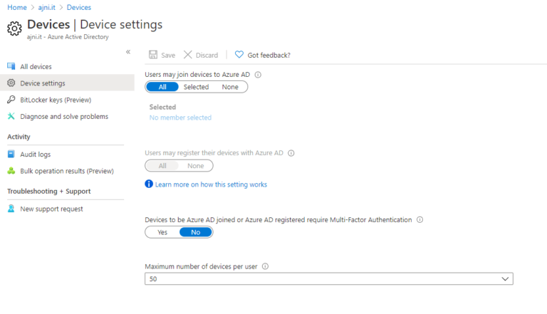 Joining Windows 10 to an Azure Active Directory Domain – ajni.IT